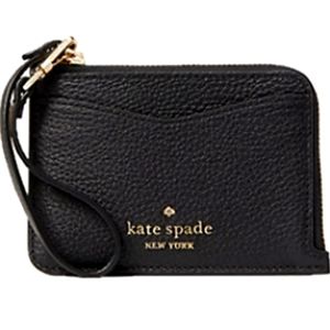 NWT Kate Spade Leila Small Cardholder Wallet Keychain Wristlet Black